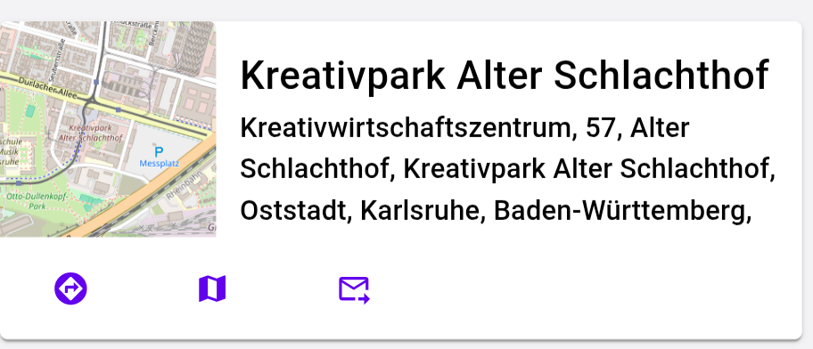 Place Screenshot of a mail with structured data for location
