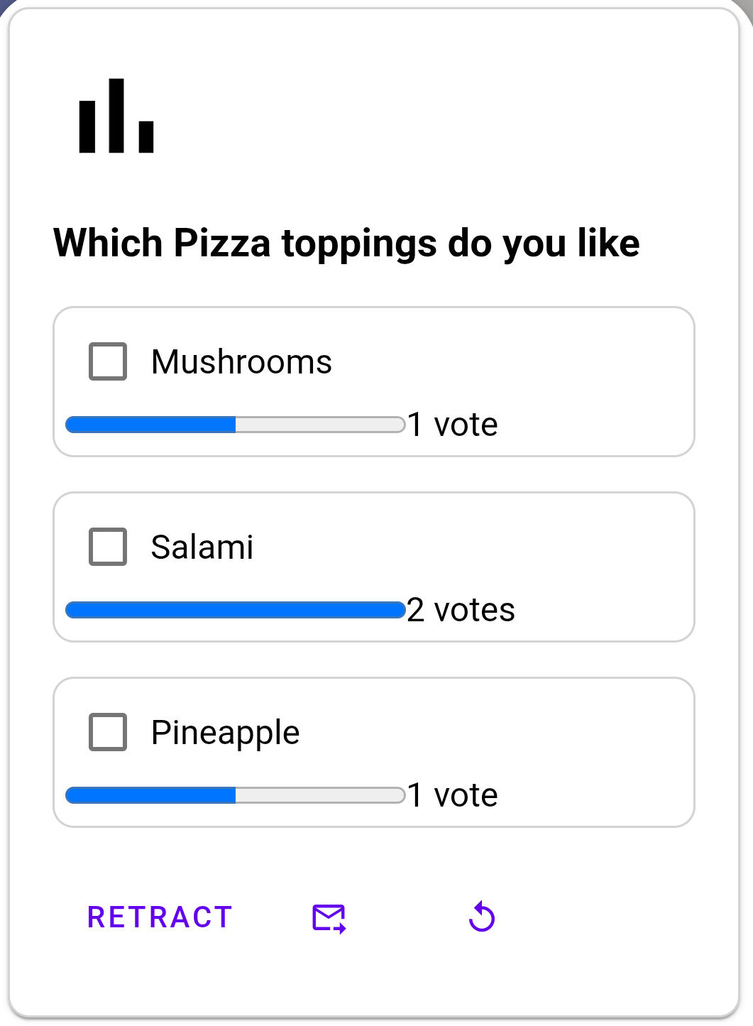 Poll with some votes Screenshot of a mail with structured data for a poll with some votes
